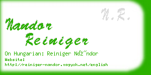nandor reiniger business card